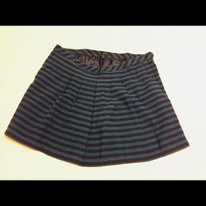 Navy and blue striped mini skirt